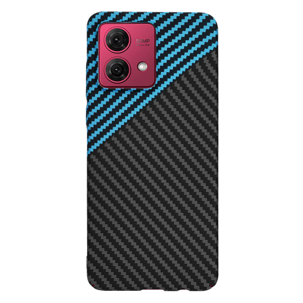 Custodia per Motorola Moto G84, Techsuit, Carbonite FiberShell, Nero Blu