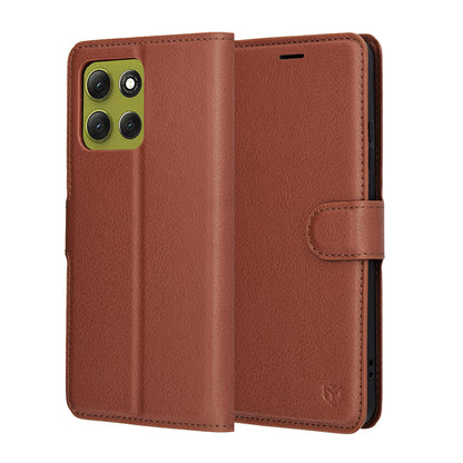 Custodia per Motorola Moto G86, Techsuit, Leather Folio, Marrone