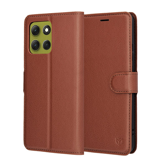Custodia per Motorola Moto G86, Techsuit, Leather Folio, Marrone