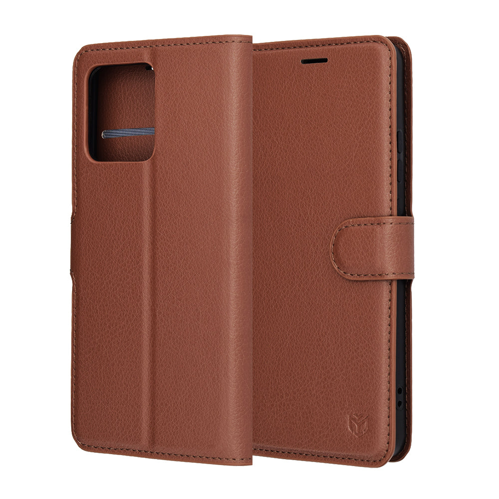 Custodia per Motorola Moto G86, Techsuit, Leather Folio, Marrone
