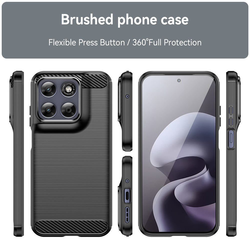 Custodia per Motorola Moto G87, Techsuit, Carbonio, Nera