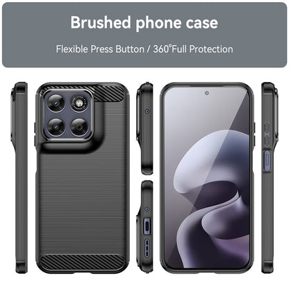 Custodia per Motorola Moto G87, Techsuit, Carbonio, Nera