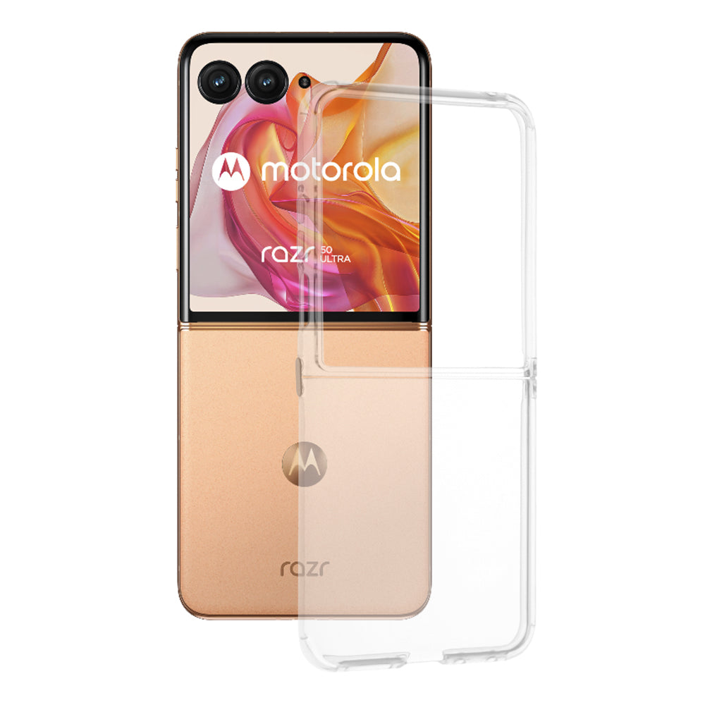 Custodia per Motorola Razr 50 Ultra, Techsuit, Chiara, Trasparente