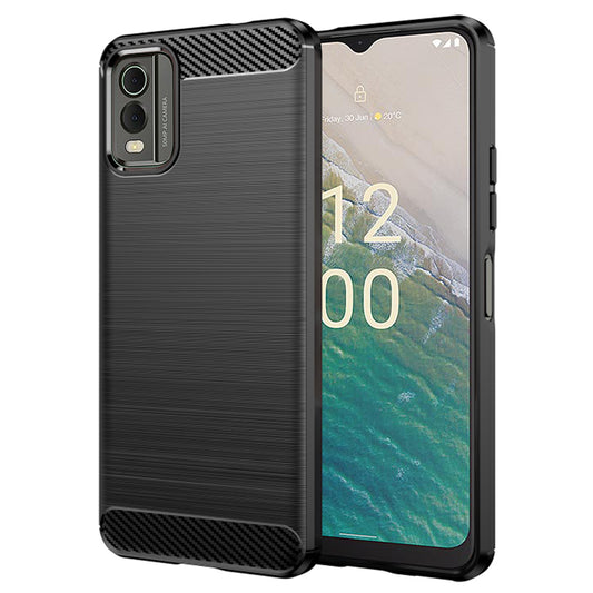 Custodia per Nokia C32, Techsuit, Carbonio, Nera