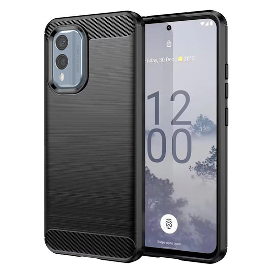 Custodia per Nokia X30, Techsuit, Carbonio, Nera