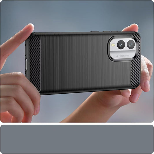 Custodia per Nokia X30, Techsuit, Carbonio, Nera