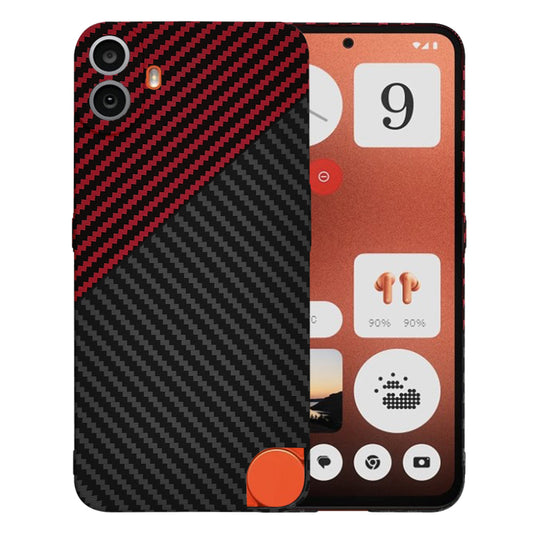 Custodia per Nothing CMF Phone 1, Techsuit, Carbonite FiberShell, Nero Rosso