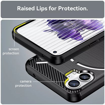 Custodia per Nothing Phone (1), Techsuit, Carbonio, Nera