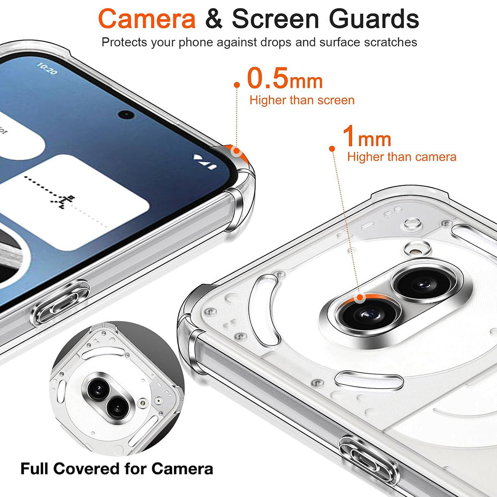 Custodia per Nothing Phone (3a) Pro, Techsuit, Shockproof Clear, Trasparente