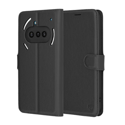 Custodia per Nothing Phone (3a), Techsuit, Leather Folio, Nera