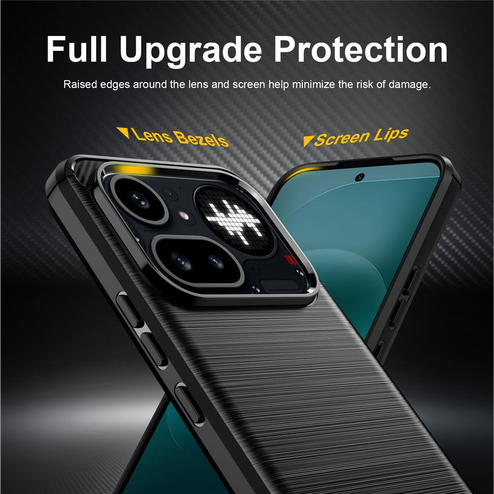 Custodia per Nothing Phone (4a) Pro, Techsuit, Carbonio, Nera