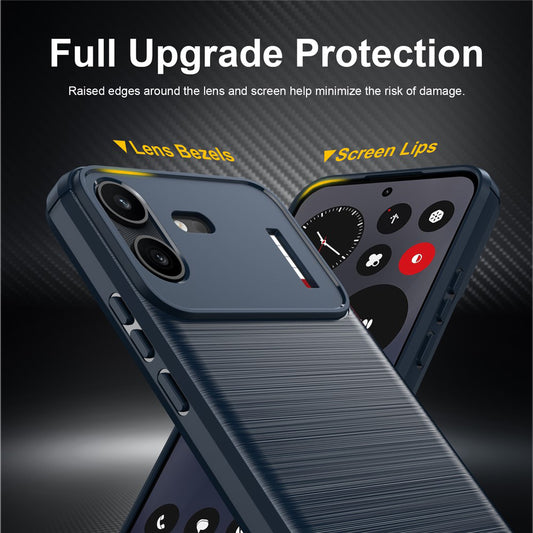 Custodia per Nothing Phone (4b), Techsuit, Carbonio, Blu