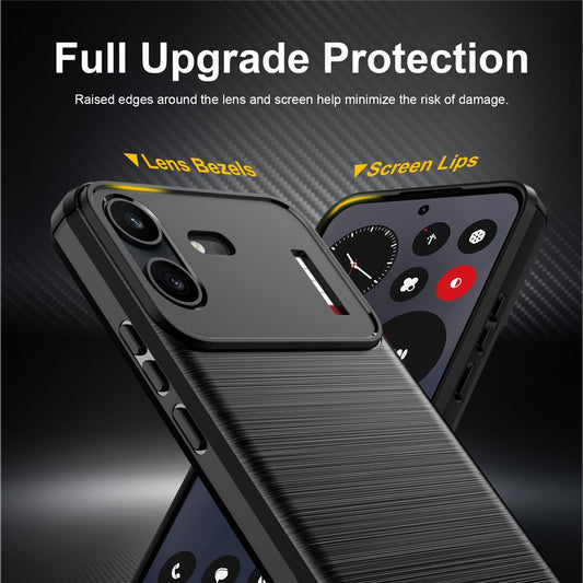 Custodia per Nothing Phone (4b), Techsuit, Carbonio, Nera