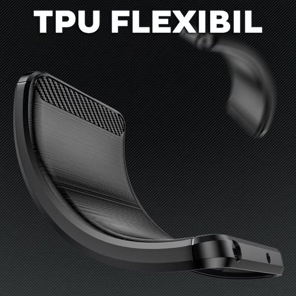 Custodia per OnePlus 13R, Techsuit, Carbonio, Nera