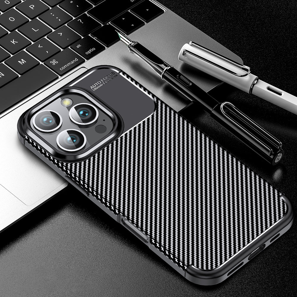 Custodia per OnePlus 13R, Techsuit, CarbonFiber, Nera