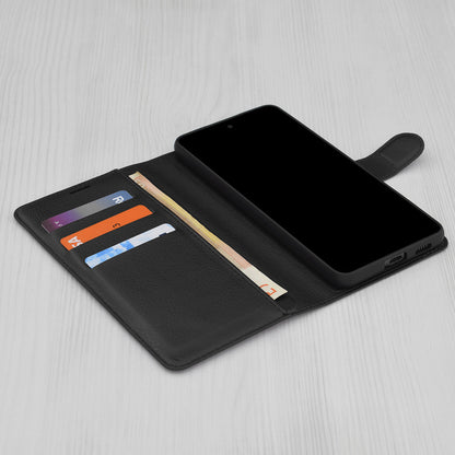 Custodia per OnePlus 13R, Techsuit, Leather Folio, Nera