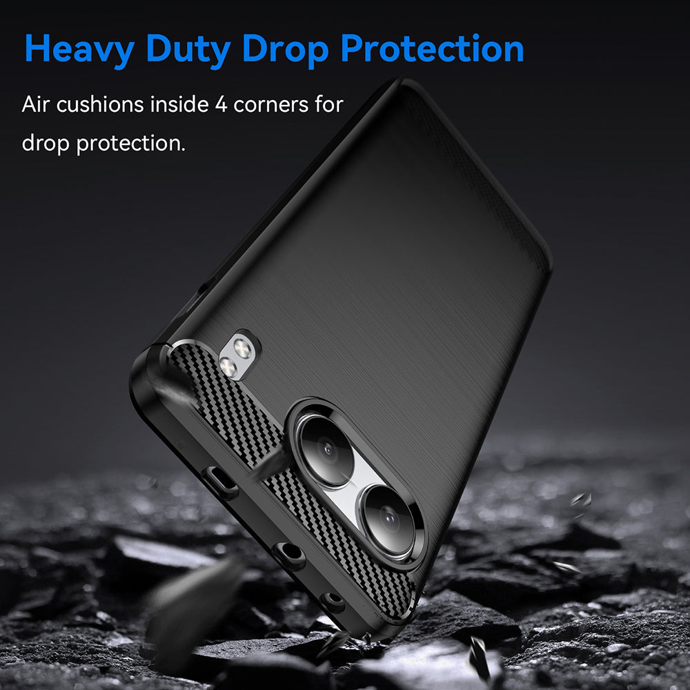 Custodia per OnePlus Nord 4, Techsuit, Carbonio, Nera