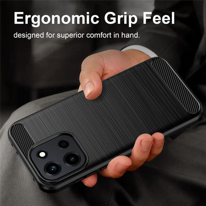 Custodia per OnePlus Nord 6, Techsuit, Carbonio, Nera