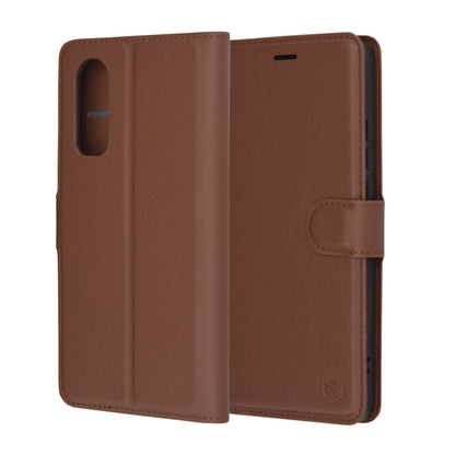 Custodia per OnePlus Nord CE4 Lite, Techsuit, Leather Folio, Marrone