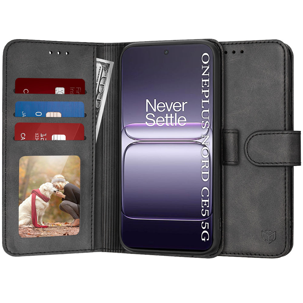 Custodia per OnePlus Nord CE5, Techsuit, Diary Book, Nera