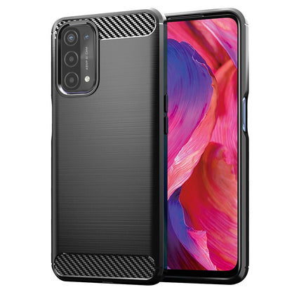 Custodia per OnePlus Nord N200 5G / Oppo A74 5G / A54 5G, Techsuit, Carbonio, Nera
