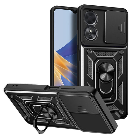 Custodia per Oppo A17, Techsuit, CamShield, Nera