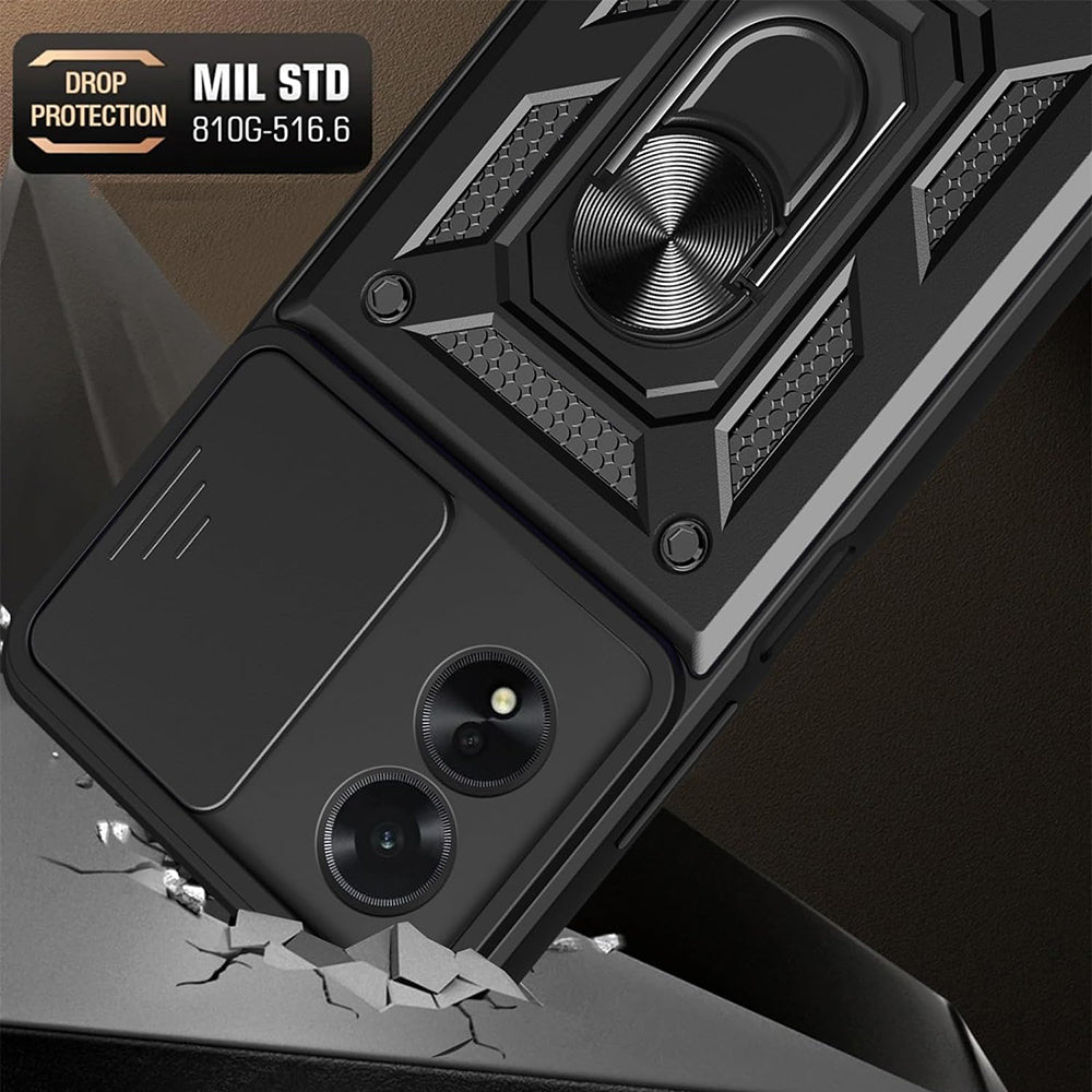 Custodia per Oppo A18 / A38, Techsuit, CamShield, Nera