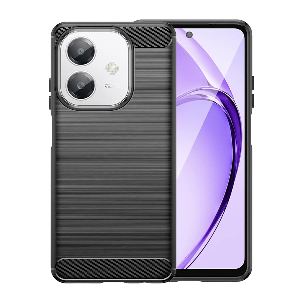 Custodia per Oppo A3 4G / A3, Techsuit, Carbonio, Nera