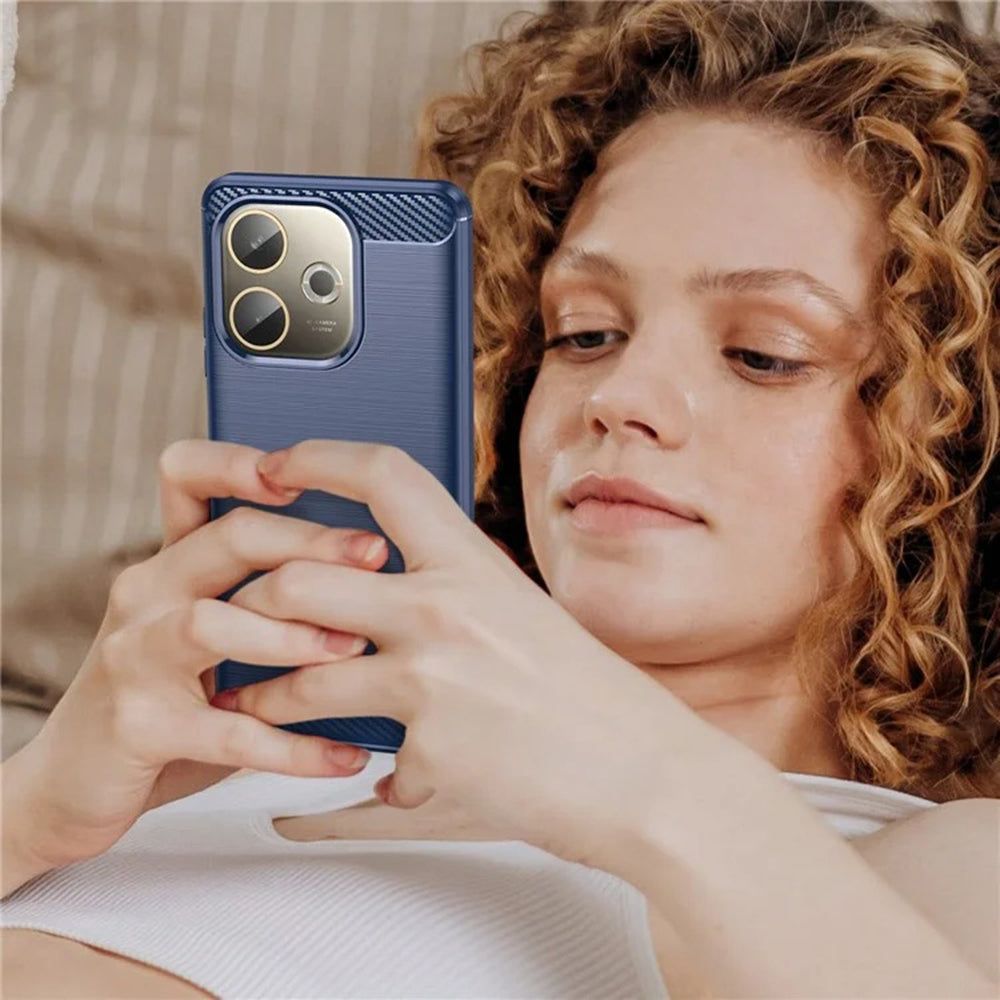 Custodia per Oppo A5 Pro 4G / A5 Pro, Techsuit, Carbonio, Blu