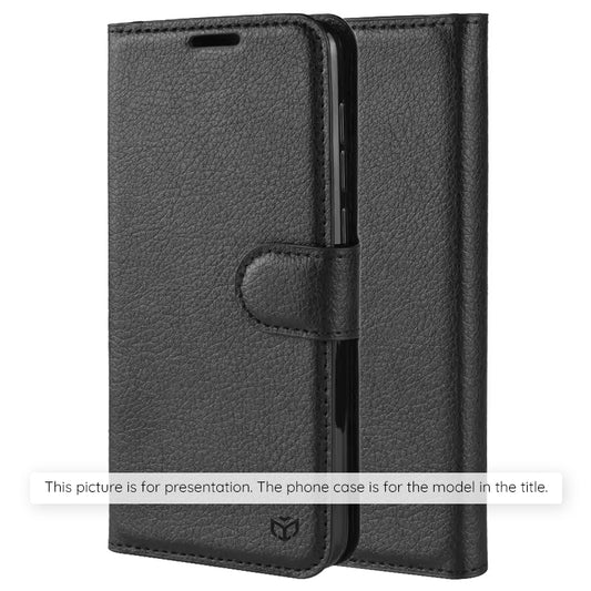Custodia per Oppo A6 4G, Techsuit, Leather Folio, Nera