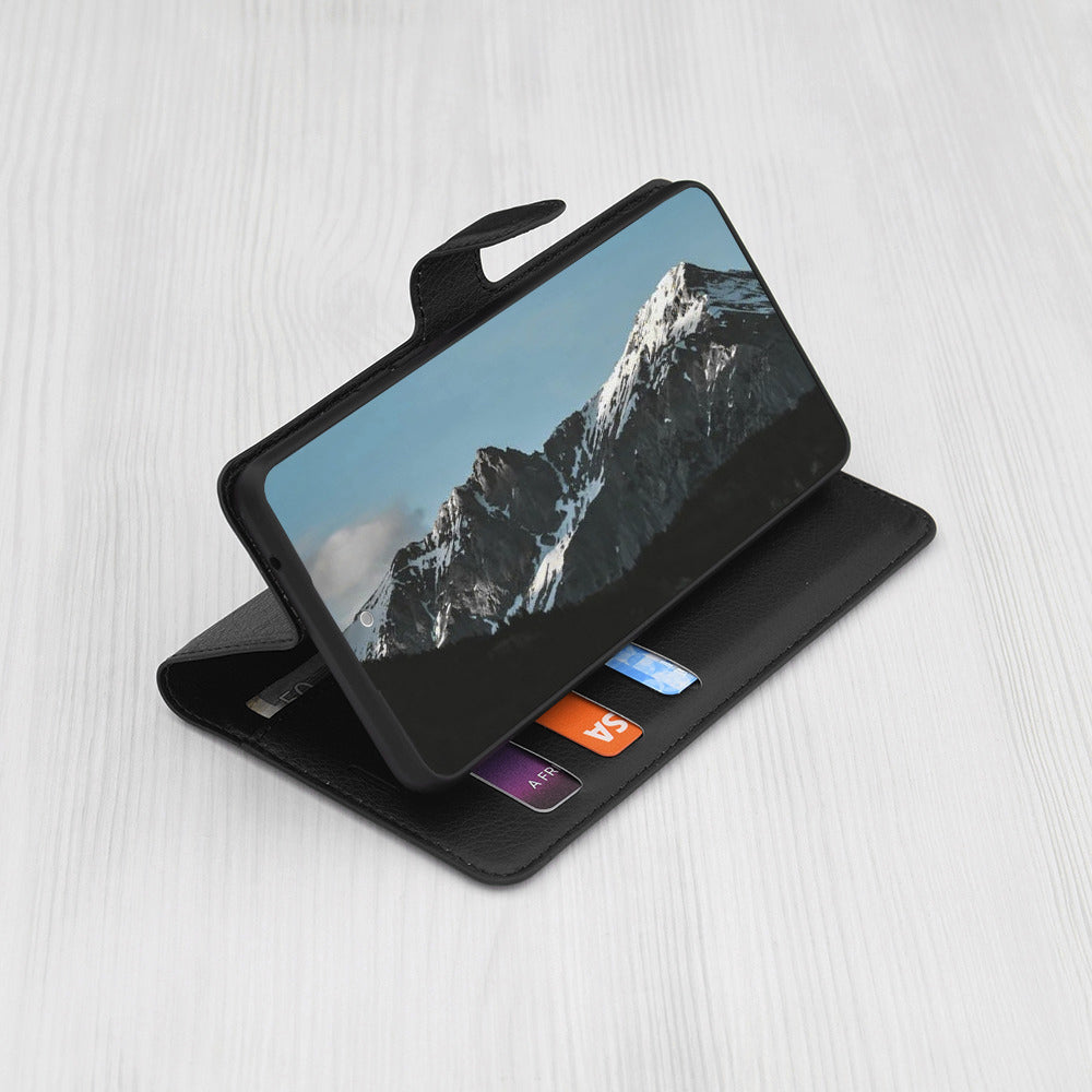 Custodia per Oppo A6 4G, Techsuit, Leather Folio, Nera