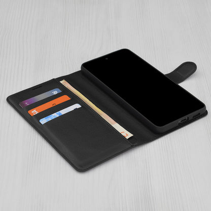 Custodia per Oppo A6 4G, Techsuit, Leather Folio, Nera