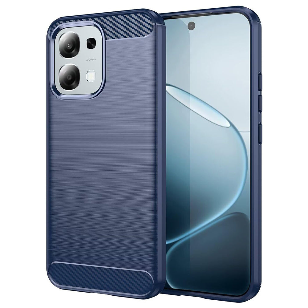 Custodia per Oppo A6 Pro 5G / A6 Pro 4G, Techsuit, Carbonio, Blu