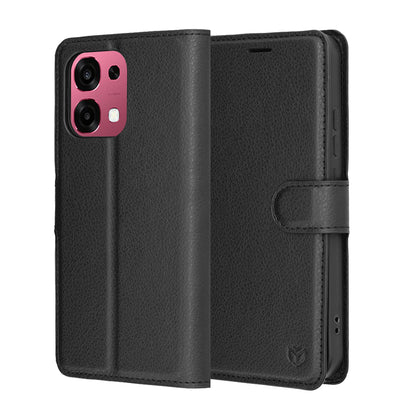 Custodia per Oppo A6 Pro 5G / A6 Pro 4G, Techsuit, Leather Folio, Nera