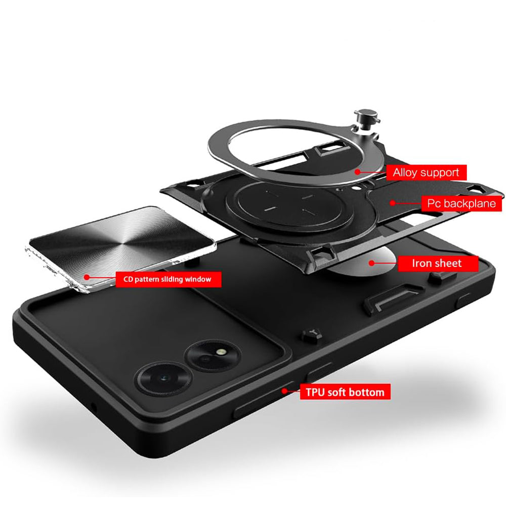 Custodia per Oppo A60, Techsuit, CamGuard Pro, Rossa