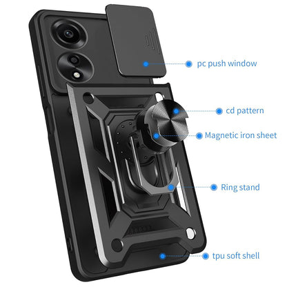 Custodia per Oppo A60, Techsuit, CamShield, Nera
