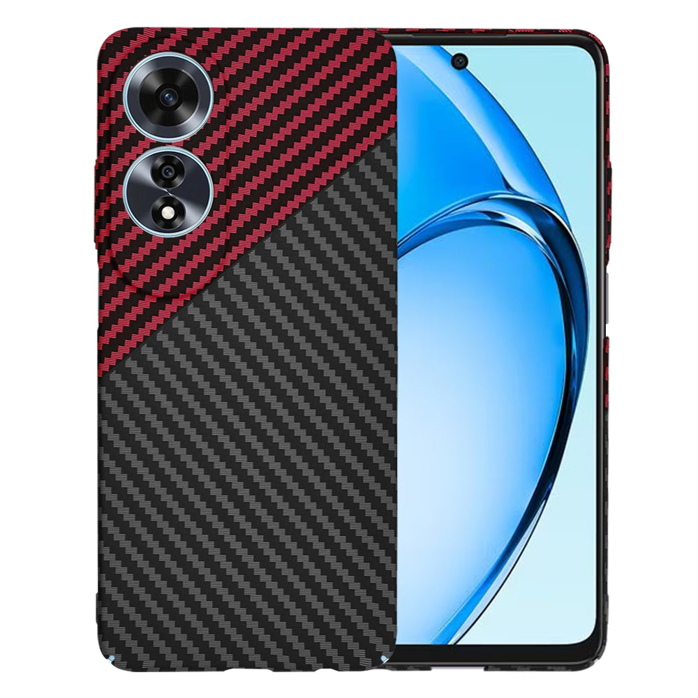 Custodia per Oppo A60, Techsuit, Carbonite FiberShell, Nero Rosso