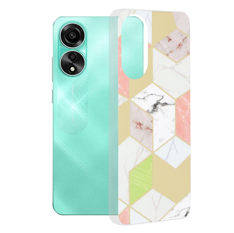 Custodia per Oppo A78 4G, Techsuit, Marble, Viola