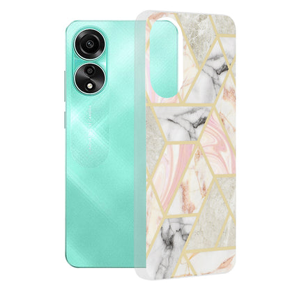 Custodia per Oppo A78 4G, Techsuit, Marble, Rosa