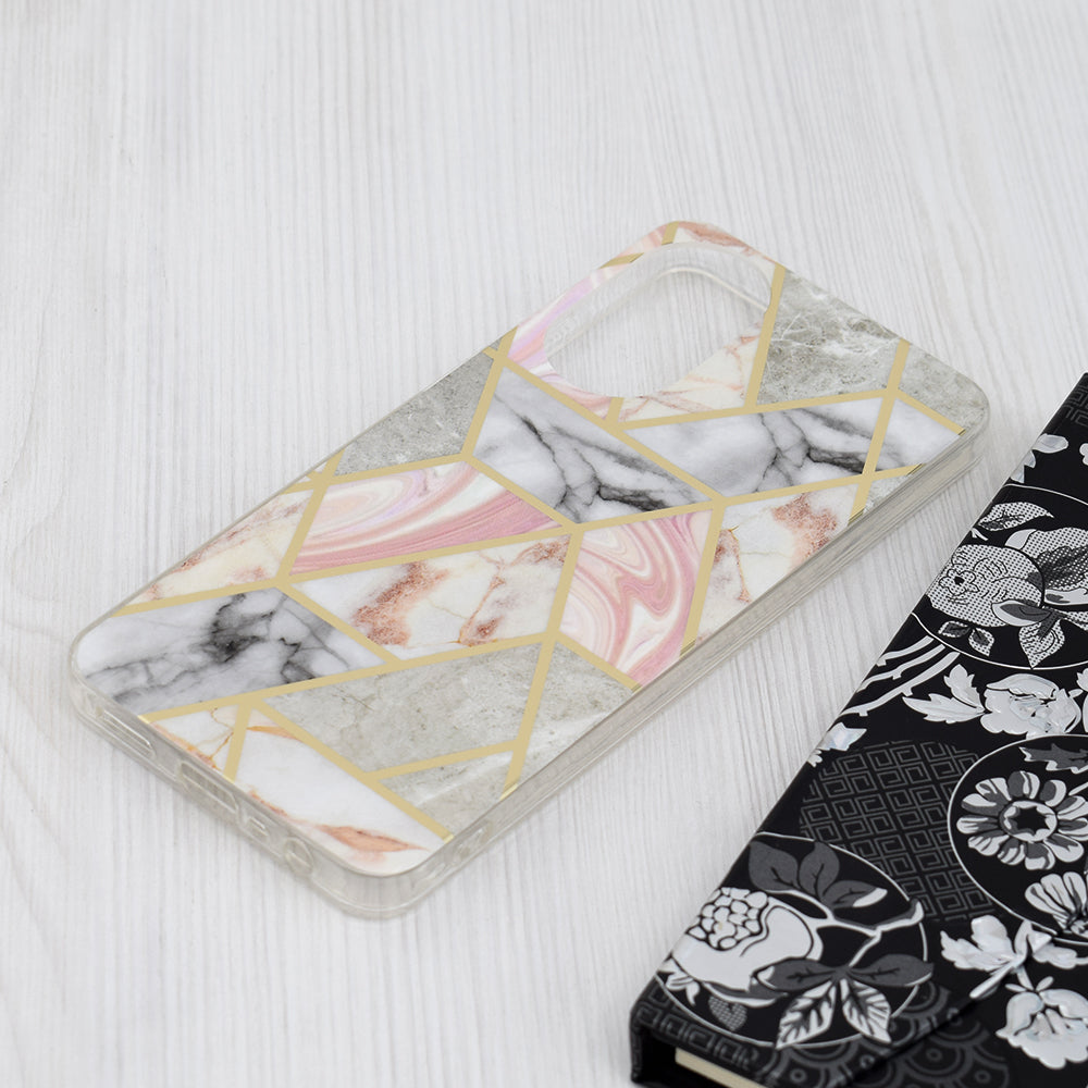 Custodia per Oppo A78 4G, Techsuit, Marble, Rosa