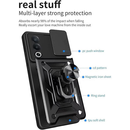 Custodia per Oppo A80, Techsuit, CamShield, Nera