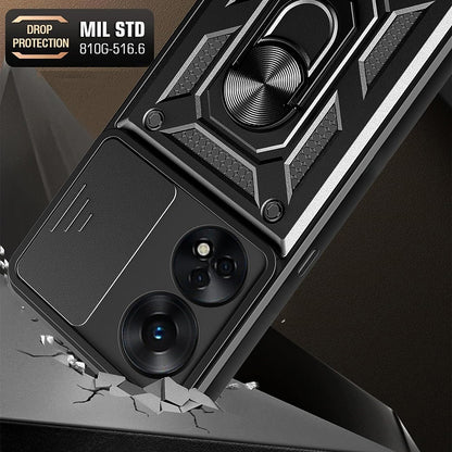 Custodia per Oppo A98, Techsuit, CamShield, Nera