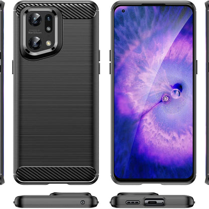 Custodia per Oppo Find X5 Pro, Techsuit, Carbonio, Nera
