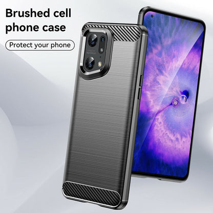 Custodia per Oppo Find X5 Pro, Techsuit, Carbonio, Nera