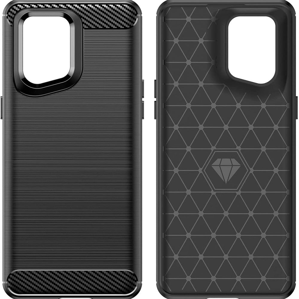 Custodia per Oppo Find X5 Pro, Techsuit, Carbonio, Nera