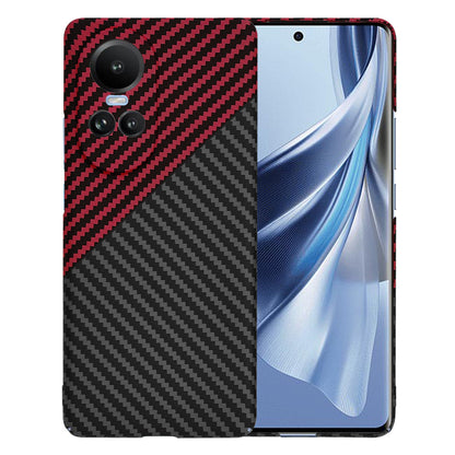 Custodia per Oppo Reno10 / Reno10 Pro, Techsuit, Carbonite FiberShell, Nero Rosso