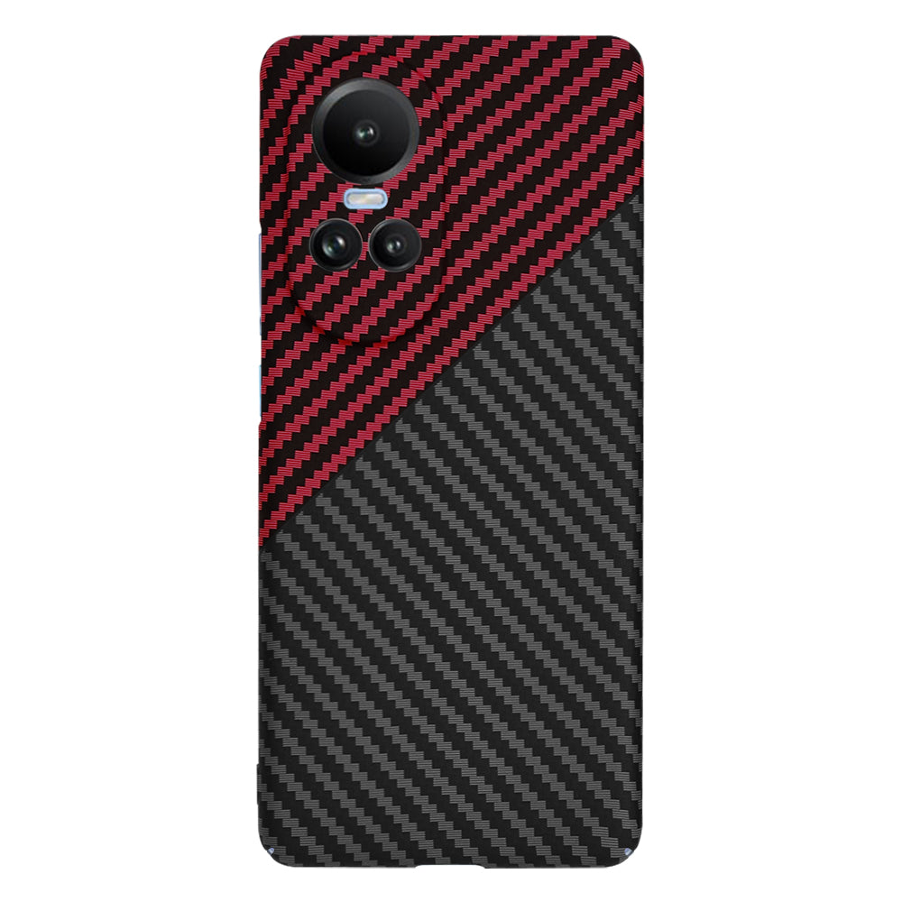 Custodia per Oppo Reno10 / Reno10 Pro, Techsuit, Carbonite FiberShell, Nero Rosso