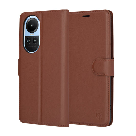Custodia per Oppo Reno10 / Reno10 Pro, Techsuit, Leather Folio, Marrone