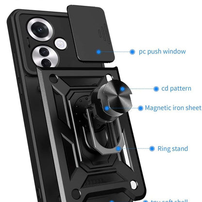 Custodia per Oppo Reno11 F, Techsuit, CamShield, Nera
