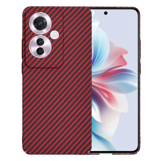 Custodia per Oppo Reno11 F, Techsuit, Carbonite FiberShell, Rossa